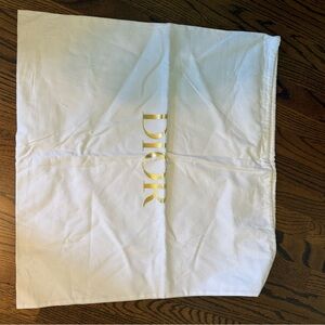 Dior White Bag with Gold Logo